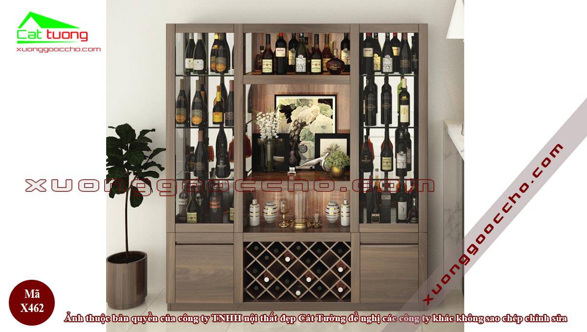 Tủ Rượu Tủ Trang Trí Gỗ Óc Chó