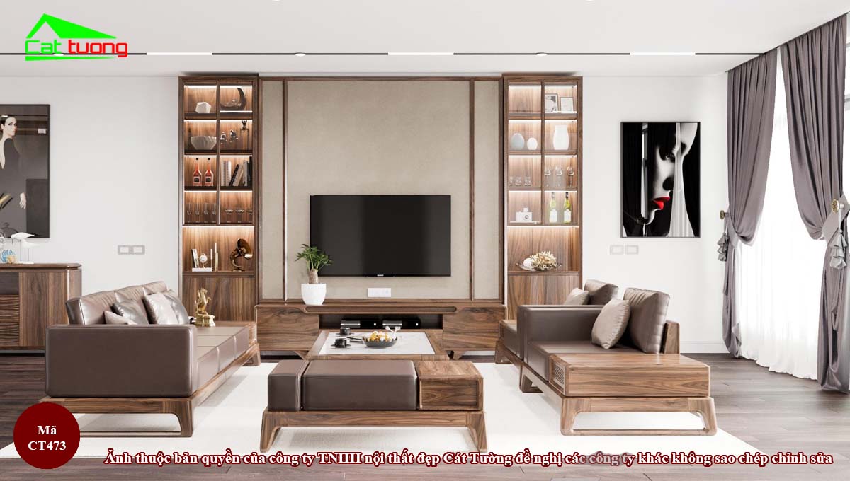 Tủ Trang Trí Gỗ Óc Chó