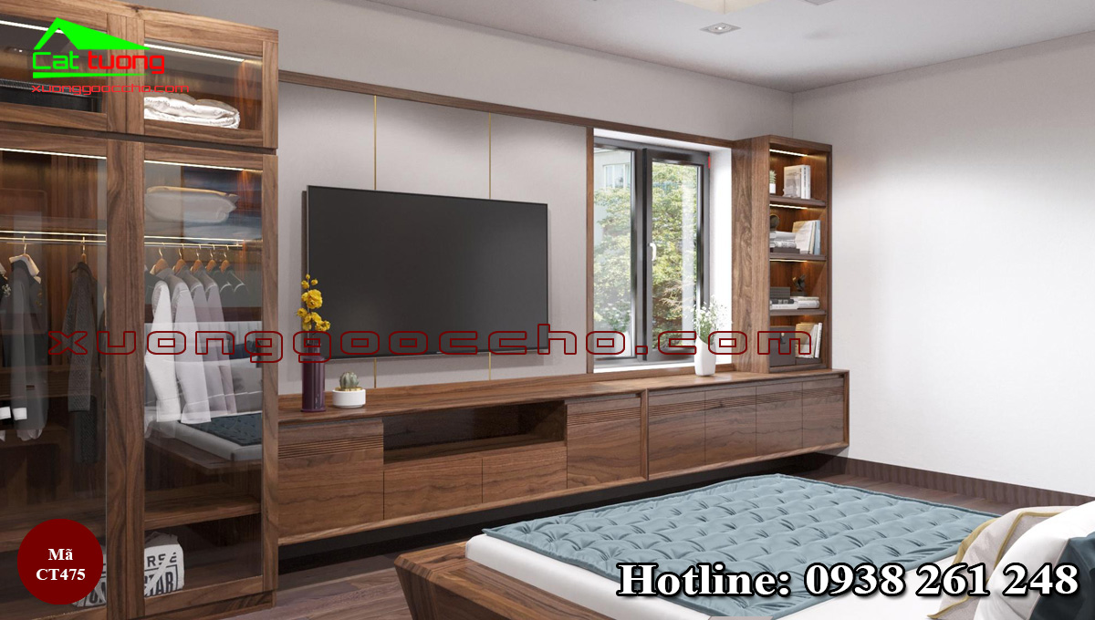 Tủ Trang Trí Gỗ Óc Chó
