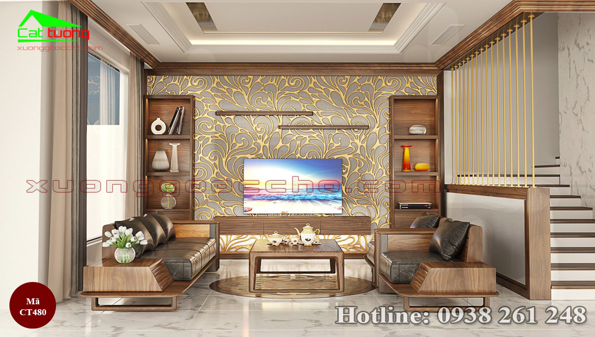 Tủ Trang Trí Gỗ Óc Chó