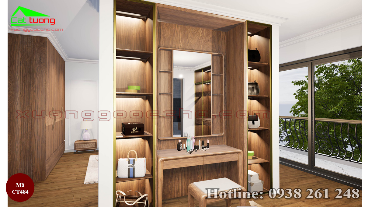 Tủ Trang Trí Gỗ Óc Chó